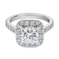 2.00 Carat Princess Cut Diamond and Diamond Halo Ring