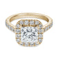 2.00 Carat Princess Cut Diamond and Diamond Halo Ring