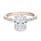 Bague avec Diamant Ovale de 2.00 Ct et Marquises