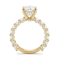 Bague en Or Jaune 18k avec Diamant Cushion 3,01 Carats – Monture Pavée d’Exception