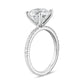 Classic Ring with 3.00 Ct Round Center Diamond and Diamond Pave