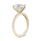 Classic Ring with 3.00 Ct Round Center Diamond and Diamond Pave