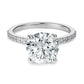 Classic Ring with 3.00 Ct Round Center Diamond and Diamond Pave