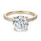 Classic Ring with 3.00 Ct Round Center Diamond and Diamond Pave