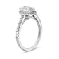 Bague avec Diamant Central Coupe Poire de 1.00 Ct et halo pavé de diamants