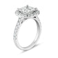 2.00 Carat Princess Cut Diamond and Diamond Halo Ring