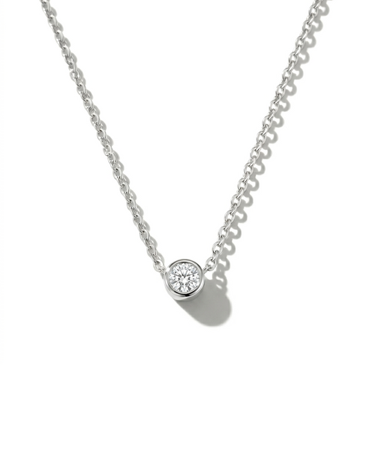 Collier en or jaune ou blanc 14k avec diamant de 0.05ct