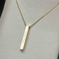 Collier à pendentif barre 3D personnalisable en or 14k avec chaine