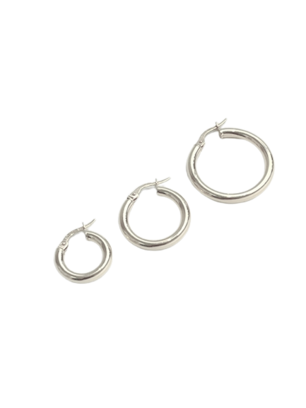 Boucles d'oreilles tube en or 10K, créoles épaisses 3mm