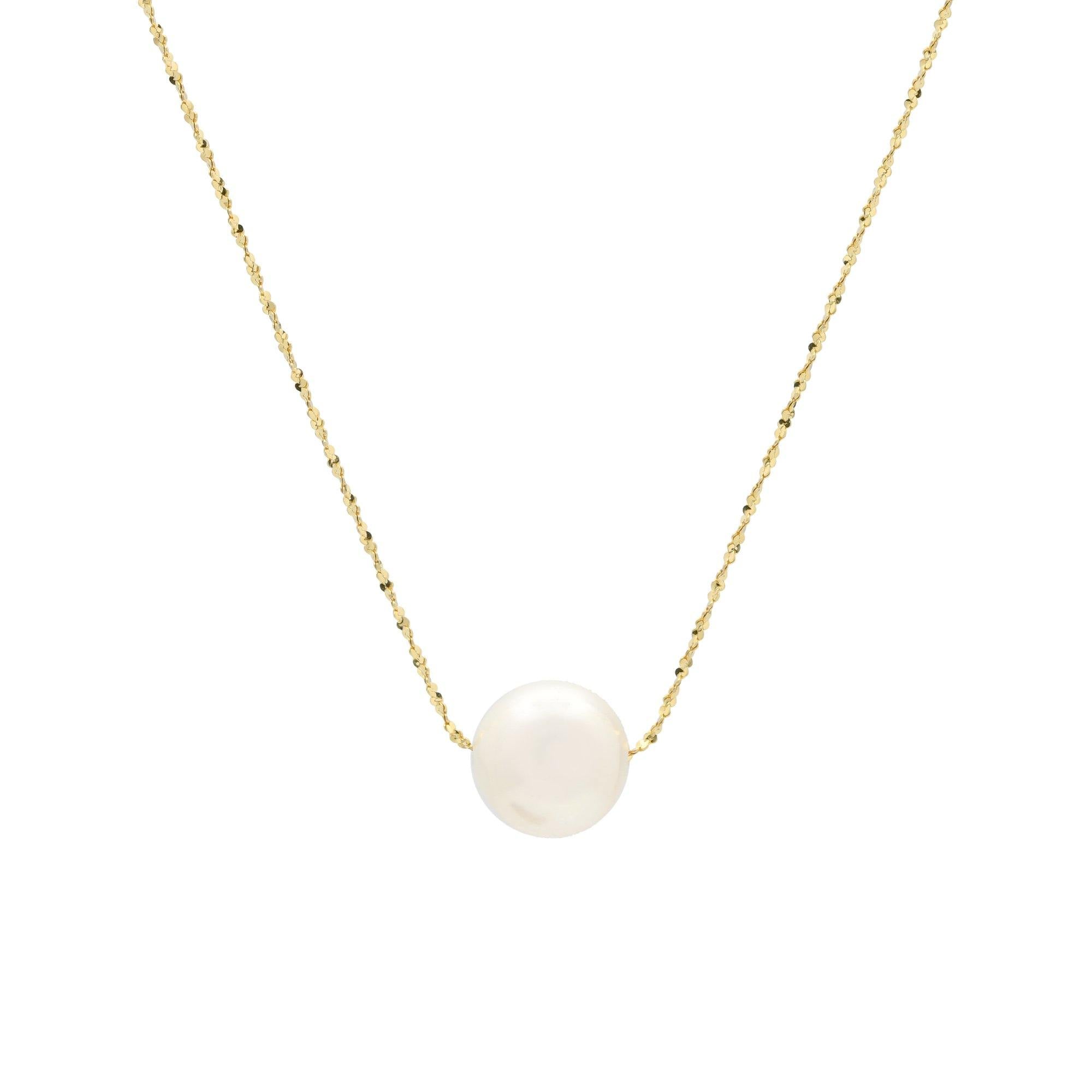 PERLA | Collier en or 14 k et perle naturelle, perle blanche