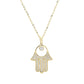Collier Khomssa  | main de Fatima en or 10 carats | Pierre ronde - Bijouterie Viko