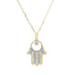 Collier Khomssa  | main de Fatima en or 10 carats | Pierre ronde - Bijouterie Viko
