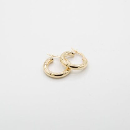 Boucles d'oreilles tube en or 10K, créoles épaisses 3mm