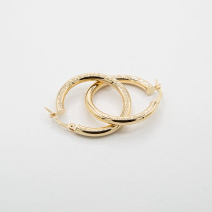 Boucles d'oreilles tube en or 10K, créoles épaisses 3mm