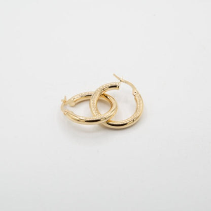 Boucles d'oreilles tube en or 10K, créoles épaisses 3mm