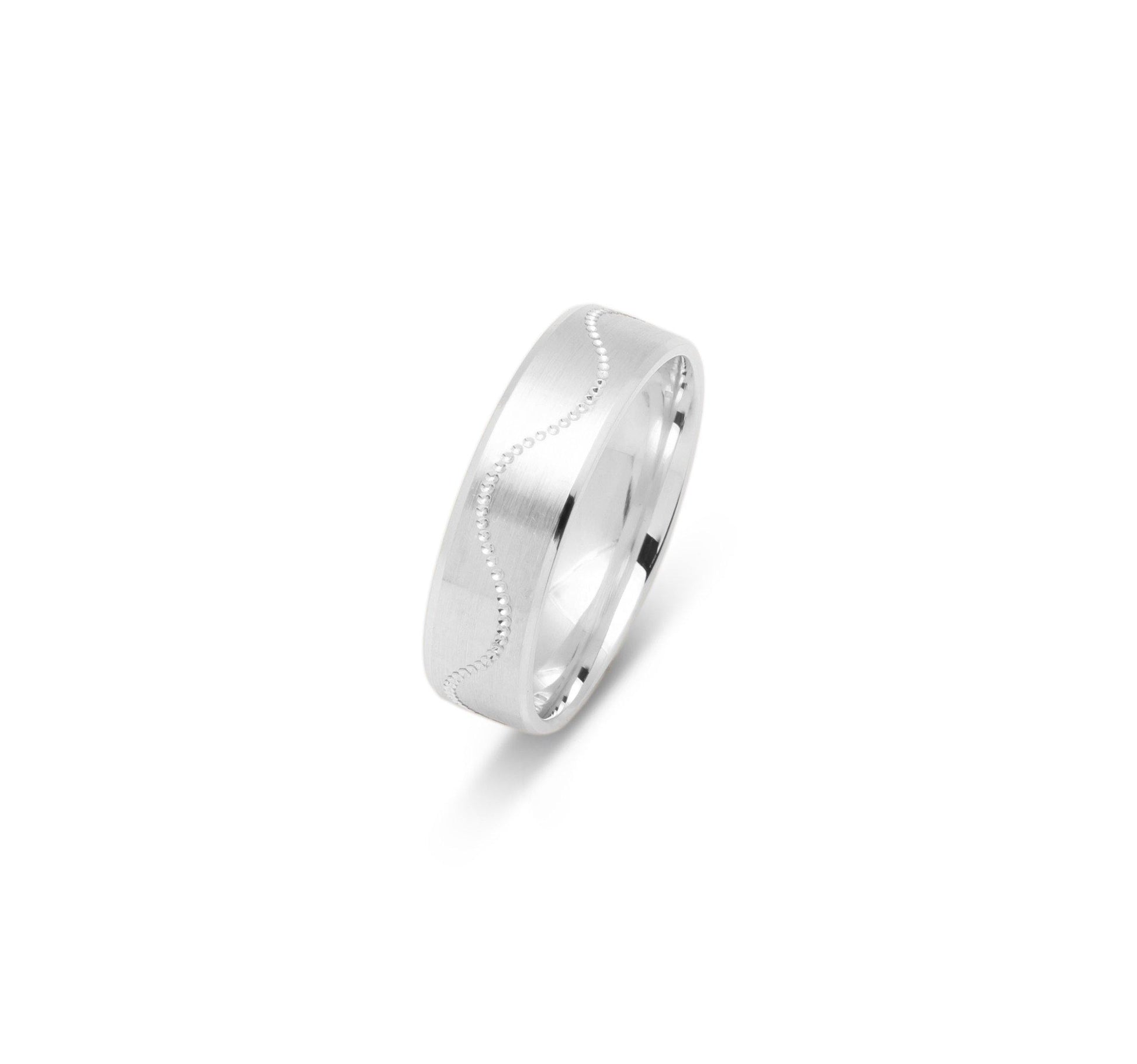 VK-3009 | Anneau de mariage pour hommes et femmes | vagues pointillées - Bijouterie Viko