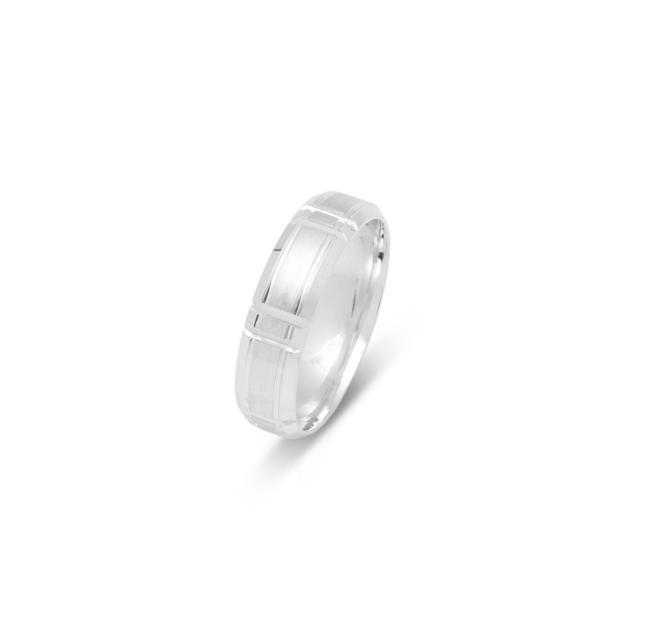 VK-3014 | Anneau de mariage pour hommes et femmes | Double lignes croisées