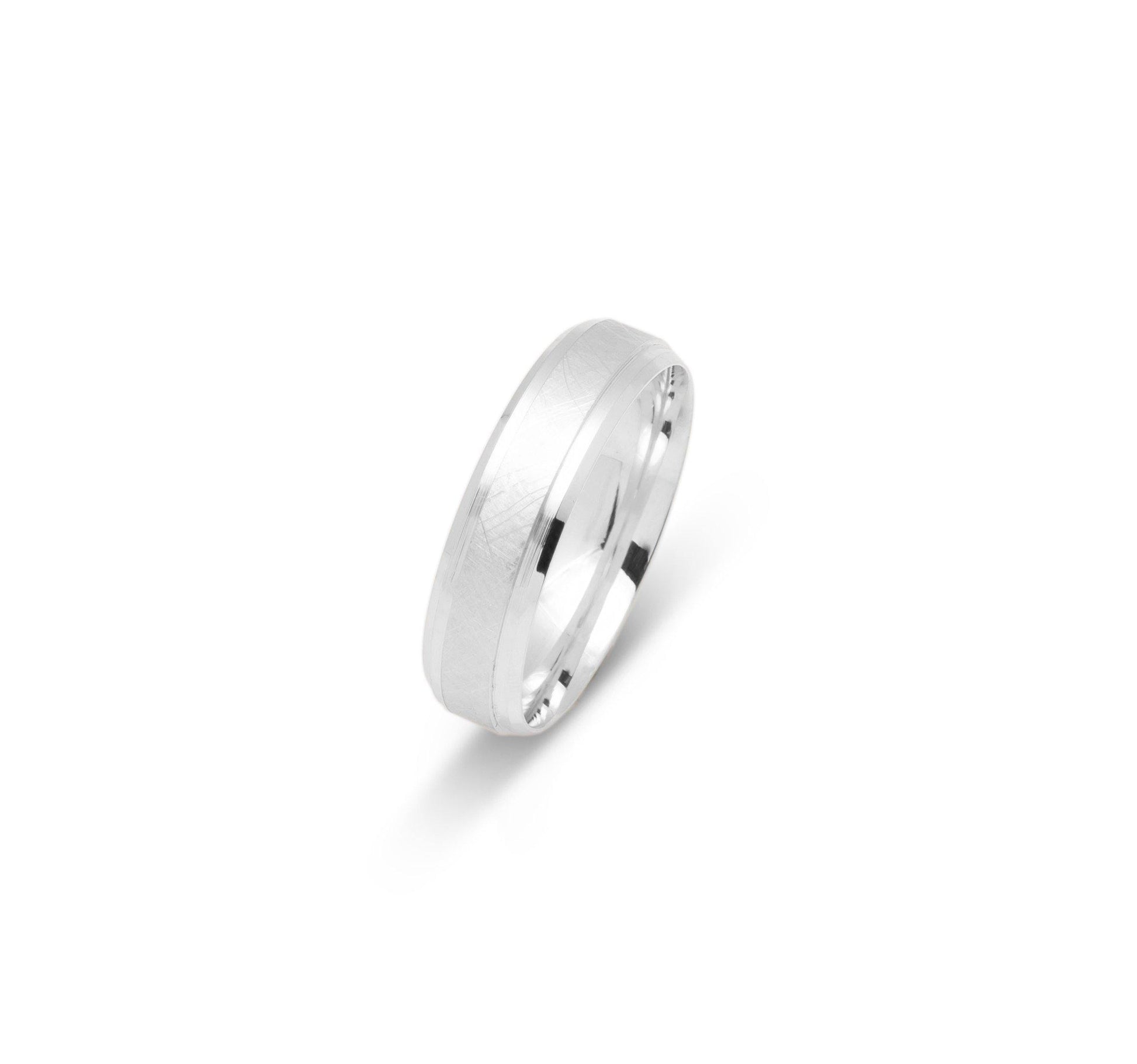 VK-3017 | Anneau de mariage pour hommes et femmes | Glacé & côtés biseautés - Bijouterie Viko