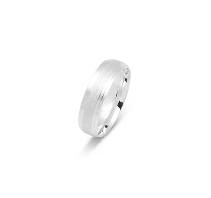 VK-3019 | Anneau de mariage pour hommes et femmes | Texture glacée & côtés double étage - Bijouterie Viko