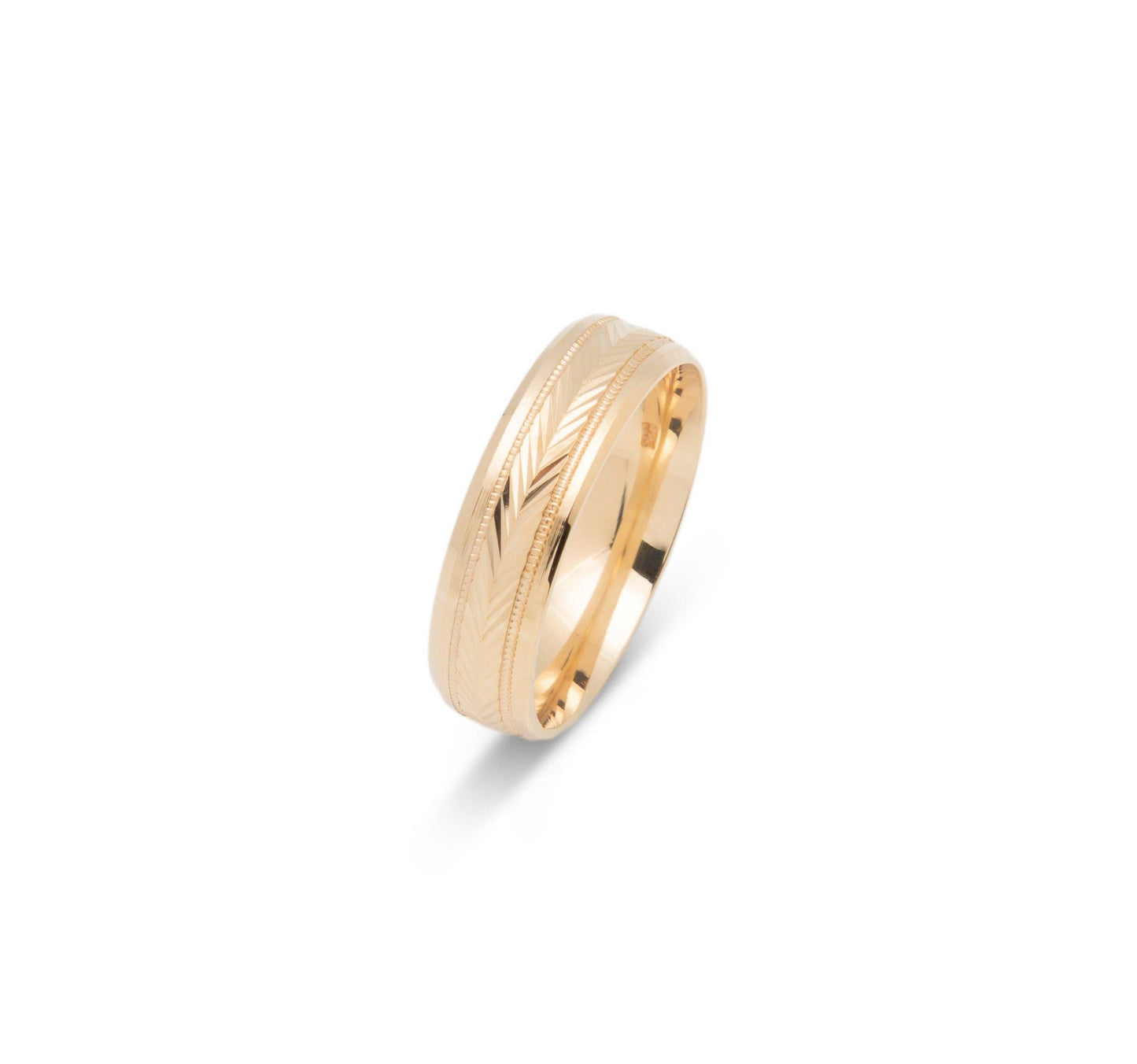VK-3034 | Anneau de mariage pour hommes et femmes | Feuilles de palmier - Bijouterie Viko