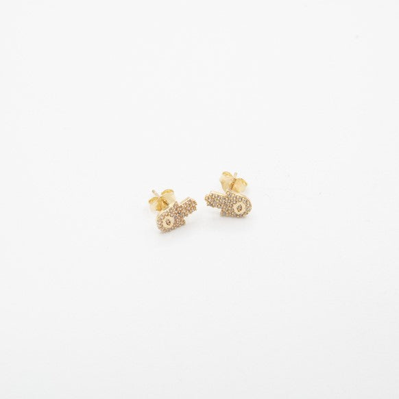 Boucles d'oreilles khomssa, Main de fatima en or 10k