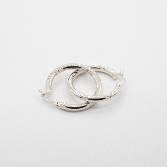 Boucles d'oreilles tube en or 10K, créoles épaisses 3mm